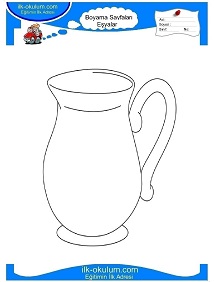 Çocuklar İçin Sürahi Boyama Sayfaları 